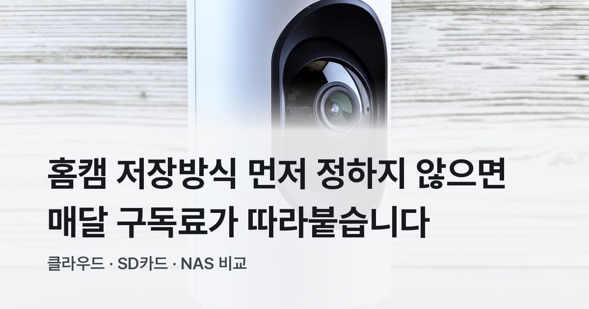흰색 실내용 보안 카메라가 나무 표면 위에 놓인 모습